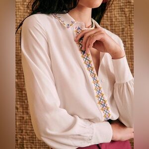 Sezane Abbie 100% Silk Shirt - Size 2